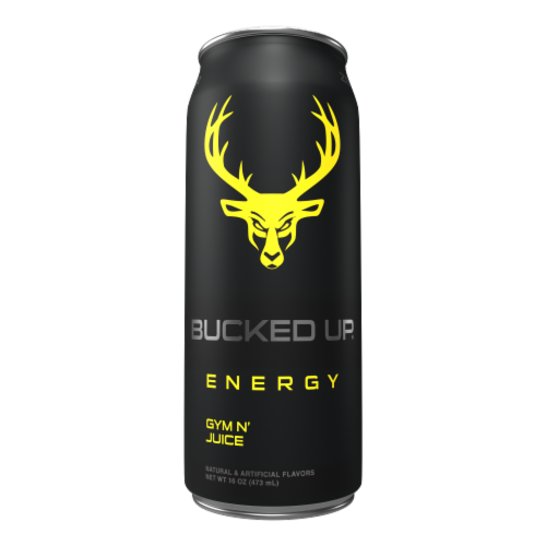 Bucked Up Energy Drink Perspective: front