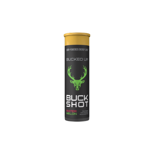 Bucked Up Buck Shot Watermelon High-Powered Energy Shot Perspective: front