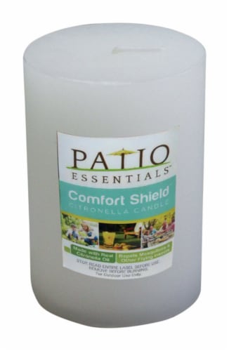 Patio Essentials Citronella Pillar Candle For Mosquitoes/Other Flying Insects 8 oz. - Total Perspective: front