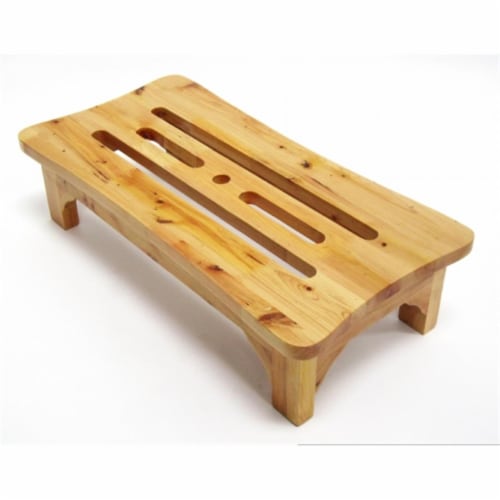 ALFI brand AB4408 24 in. Solid Wood Stepping Stool for Easy Access - Natural Wood Perspective: front