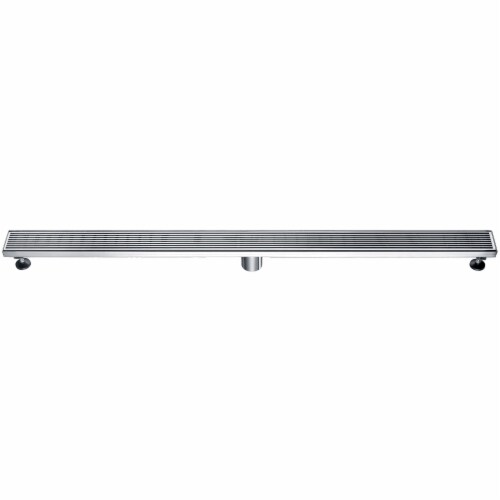 ALFI brand ABLD47D 47  Stainless Steel Linear Shower Drain with Groove Lines Perspective: front
