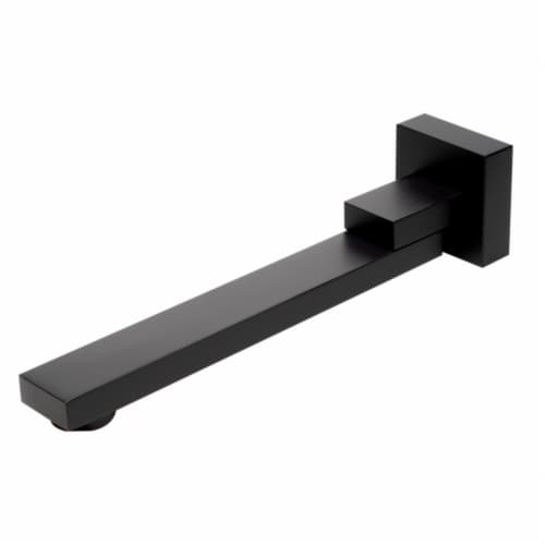 ALFI brand AB7701-BM Black Matte Square Foldable Tub Spout Perspective: front