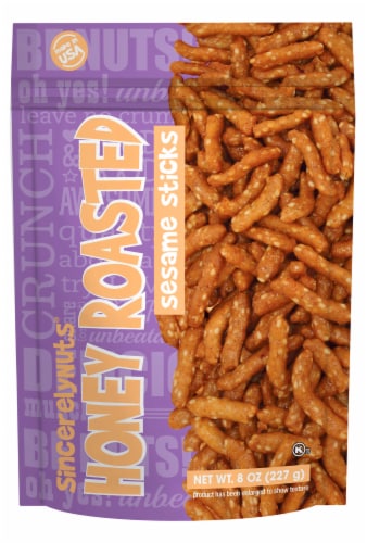 Sincerely Nuts Honey Roasted Sesame sticks Perspective: front