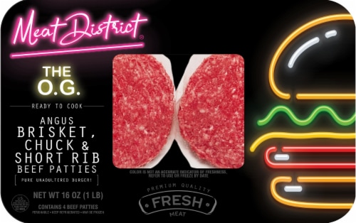 Meat District The O.G.Beef Patties 4 Count Perspective: front