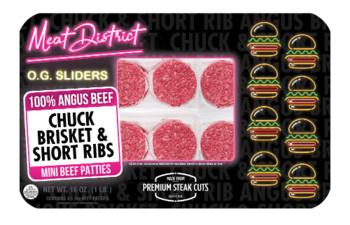 Meat District OG Sliders Angus Beef Mini Patties Perspective: front