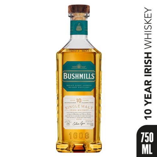 Bushmills 10 Year Irish Whiskey Perspective: front