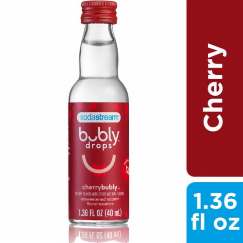SodaStream® bubly™ drops Cherry Unsweetened Natural Flavor Essence Perspective: front