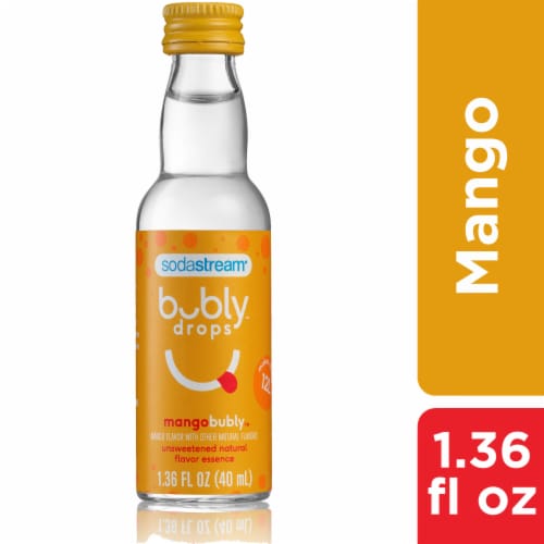 SodaStream® bubly drops Mango Unsweetened Natural Flavor Essence Perspective: front