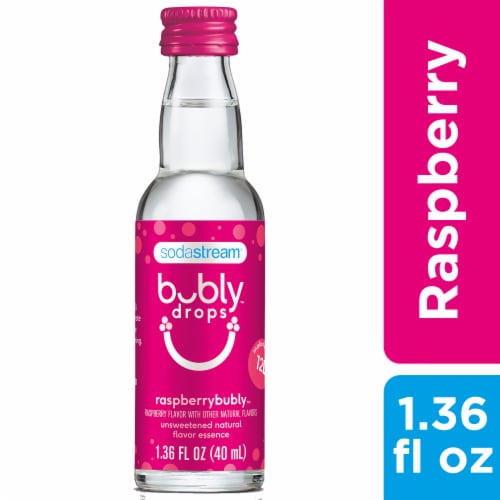 SodaStream® Bubly Drops Raspberry Bubly Unsweetened Natural Flavor Essence Perspective: front