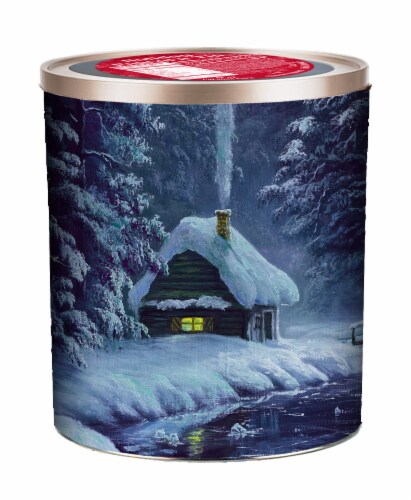 Gourmet Holiday Popcorn Tin Perspective: front