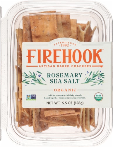 Firehook Organic Rosemary Sea Salt Artisan Baked Crackers 5.5 oz Perspective: front
