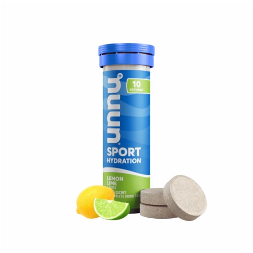 Nuun Sport Electrolyte Tablets for Proactive Hydration, Lemon Lime Flavor Perspective: front