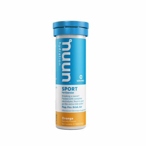 Nuun Sport Orange Electrolyte Supplement Water Enhancer Tablets Perspective: front