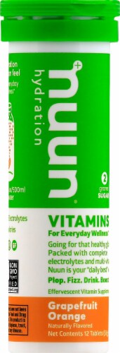 Nuun Hydration Grapefruit Orange Effervescent Vitamin Supplement Tablets Perspective: front