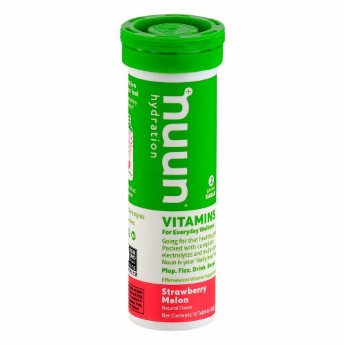 Nuun Hydration Strawberry Melon Effervescent Vitamin Supplement Tablets Perspective: front