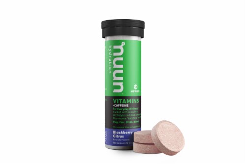Nuun Hydration + Caffeine Blackberry Citrus Effervescent Vitamin Supplement Tablets Perspective: front