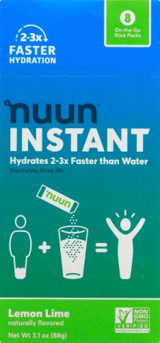Nuun® Instant Lemon Lime Electrolyte Drink Mix Stick Packs Perspective: front