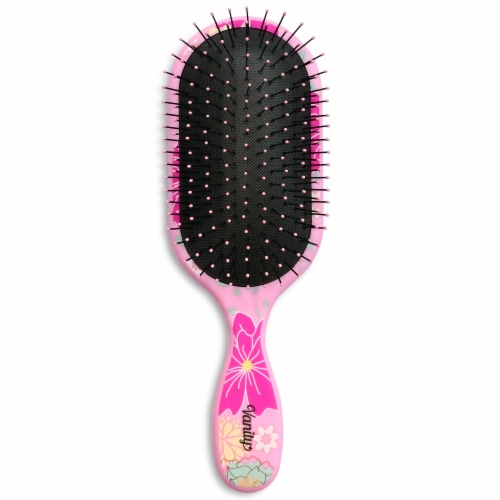 Vanity Detangling Brush - Pink Flower by NuWay 4Hair for Unisex - 1 Pc Hair Brush Perspective: front