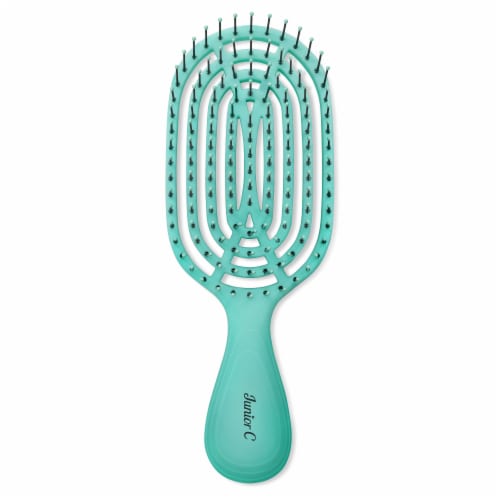 Patented Junior C Detangling Brush - Aqua by NuWay 4Hair for Unisex - 1 Pc Hair Brush Perspective: front