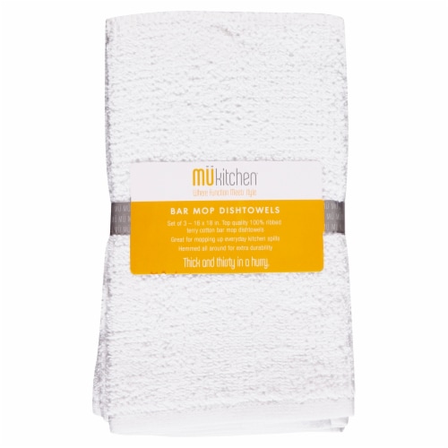 MUKitchen® Bar Mop Dishtowels - 3 Pack Perspective: front