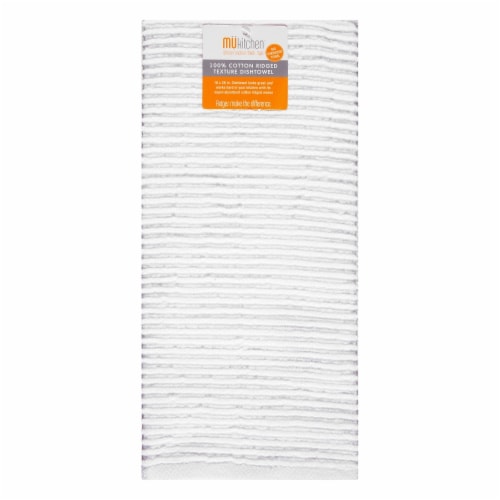 MUKitchen® 100% Cotton Ridged Textured Dishtowel Perspective: front
