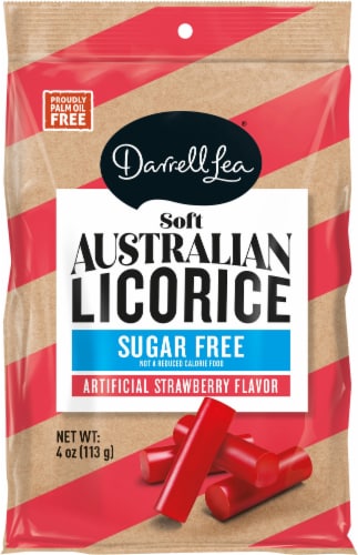 Darrell Lea Sugar Free Strawberry Soft Australian Licorice Perspective: front