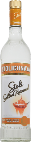 Stolichnaya Salted Karamel Vodka Perspective: front