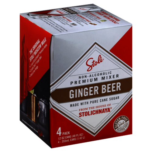 Stoli Non-Alcoholic Premium Mixer Ginger Beer Perspective: front