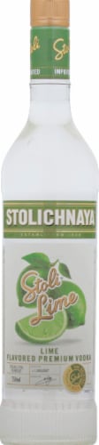 Stolichnaya Lime Flavored Premium Vodka Perspective: front