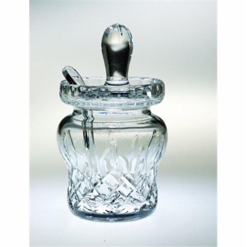 Majestic Gifts Plaza 6 in. Crystal Honey Jar With Spoon Perspective: front
