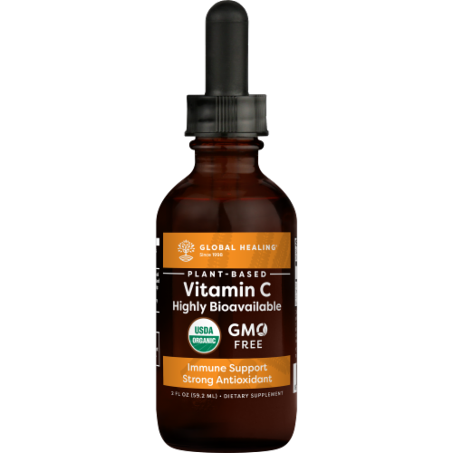 Global Healing® Organic Vitamin C Liquid Perspective: front