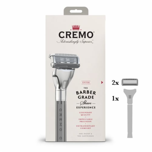 Cremo Barber Grade Men's Razor and Razor Blade Refills Perspective: front