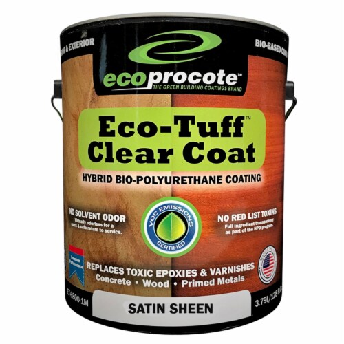 EcoProCote Eco Tuff 1 Gal Clear Coat Sealer Kit for Concrete & Wood Floor, Satin Perspective: front