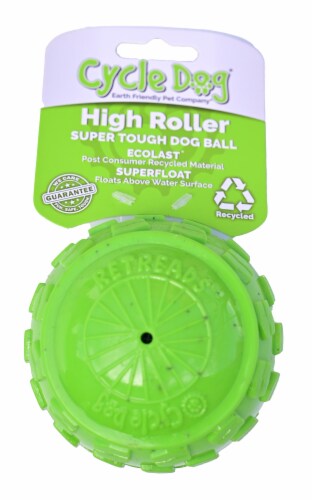 Cycle Dog® Ecolast® Super Tough High Roller Dog Ball Perspective: front