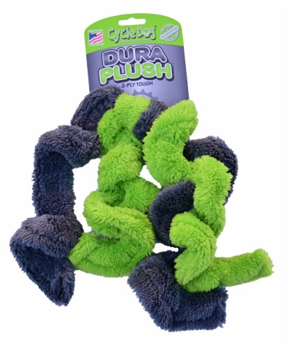 Cycle Dog® Duraplush™ Springy Thing Dog Toy - Green Perspective: front