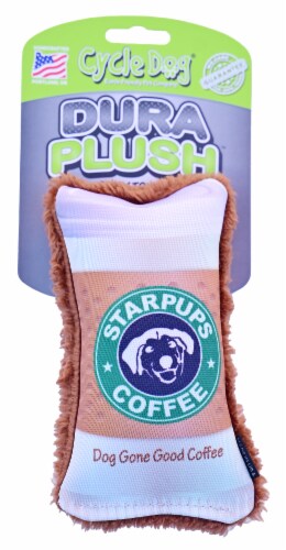 Cycle Dog® Duraplush™ Star Pups Coffee Dog Toy Perspective: front