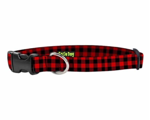 EcoWeave Reg Width Collar Plastic Red Plaid Medium Perspective: front
