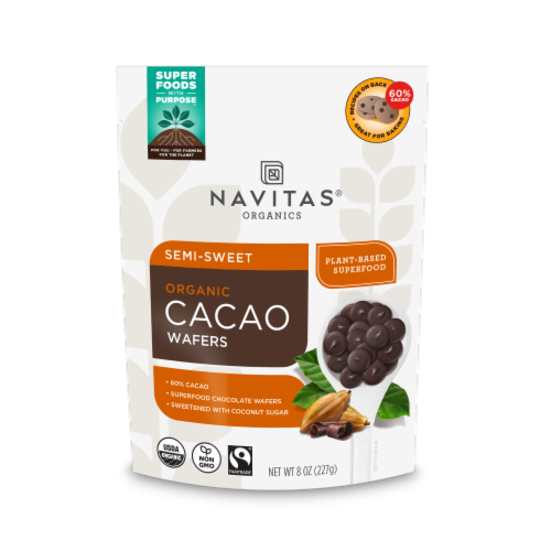 Navitas Organics® Cacao Wafer Semi-Sweet Perspective: front