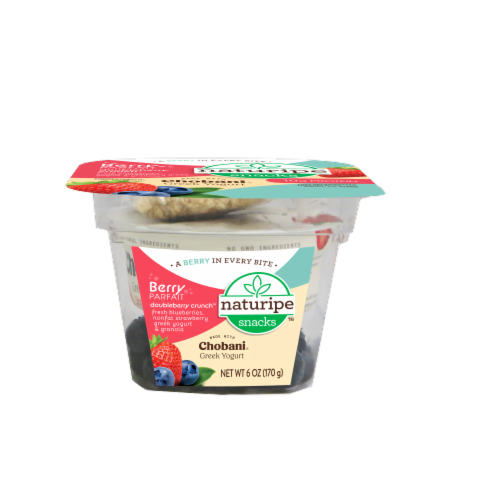Naturipe Doubleberry Crunch Berry Chobani Greek Yogurt Parfait Cup Perspective: front