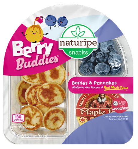 Naturipe Snacks® Berry Buddies™ Berries & Pancakes Perspective: front