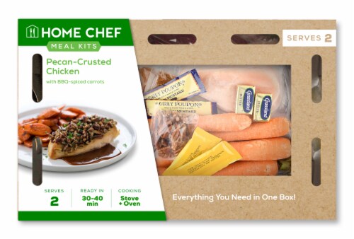 Home Chef Meal Kit Pecan-Crusted Chicken With BBQ-Spiced Carrots Perspective: front