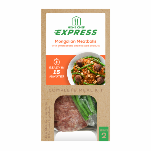Home Chef Express Meal Kit Mongolian Meatballs Perspective: front