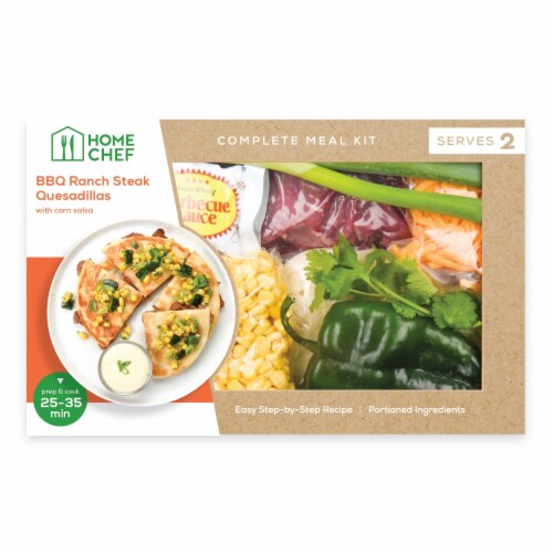 Home Chef Complete Meal Kit BBQ Ranch Steak Quesadillas Perspective: front