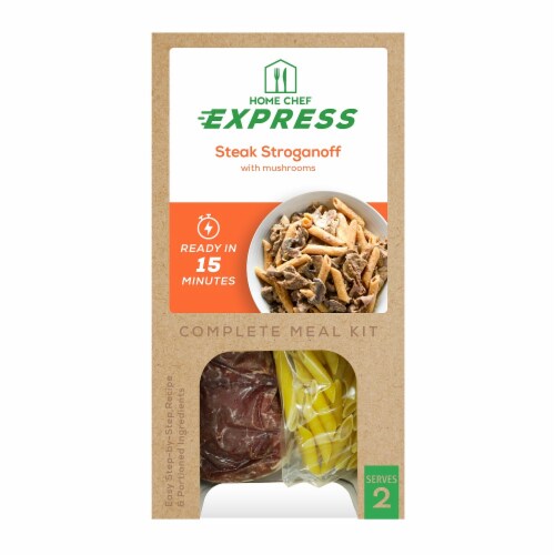 Home Chef Express Meal Kit Steak Stroganoff Perspective: front