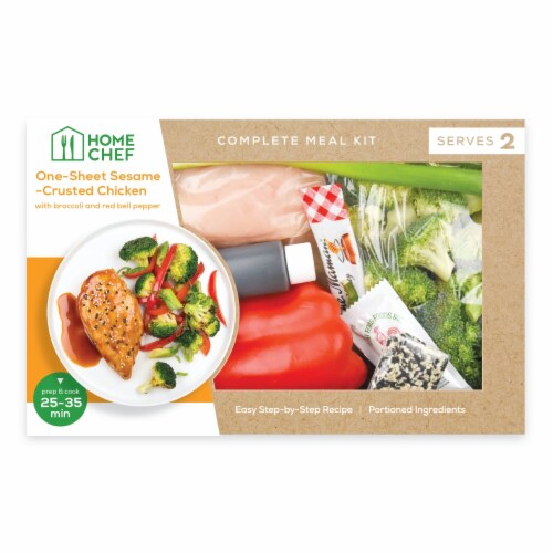 Home Chef Complete Meal Kit One Sheet Sesame Crusted Chicken Perspective: front