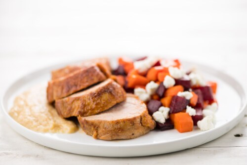 Home Chef Meal Kit Apple Butter Pork Tenderloin Perspective: front