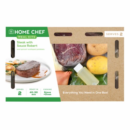 Home Chef Meal Kit Steak with Sauce Robert Perspective: front