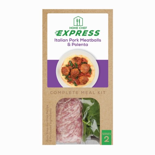 Home Chef Express Italian Pork Meatballs & Polenta Perspective: front