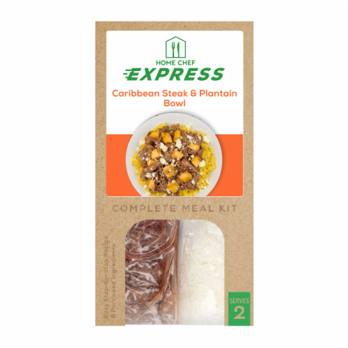 Home Chef Express Caribbean Steak & Plantain Bowl Perspective: front