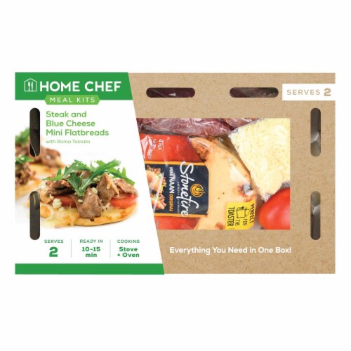 Home Chef Meal Kit Steak & Blue Cheese Mini Flatbreads Perspective: front